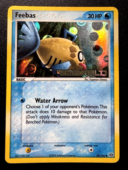 Feebas 50/106 EX Emerald Pokemon Card Reverse Holo Foil Rare HP - Image 1