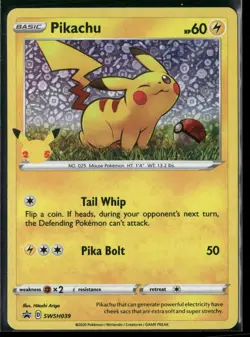 Pikachu SWSH039 Holo Promo Miscellaneous Cards & Products Pokemon Near Mint - Image 1