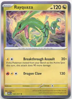 RAYQUAZA 153/217 Ascended Heroes Pokemon Holo Rare Near Mint - Image 1