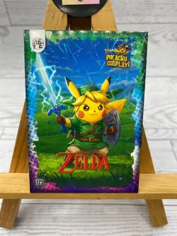Pikachu as Cosplay Zelda Non- Pokemon Pop Culture Fan Art Trading Card - Image 3