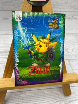 Pikachu as Cosplay Zelda Non- Pokemon Pop Culture Fan Art Trading Card - Image 4