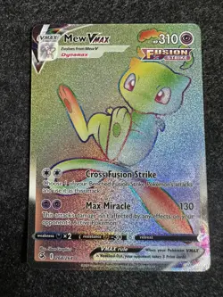 Pokemon Mew VMAX TCG Fusion Strike Secret Rare Holo Card 268/264 Rainbow NM/M! - Image 1