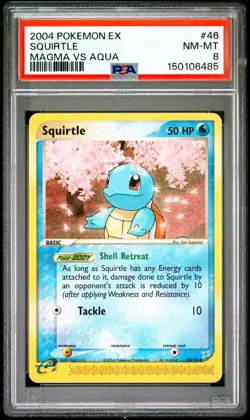 2004 POKEMON EX TEAM MAGMA VS TEAM AQUA #46 Cherry Blossom SQUIRTLE PSA 8 - Image 1