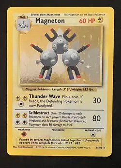 Pokemon TCG Magneton 9/102 Base Set 1999 Rare Holo Unlimited Near Mint/NM - Image 1