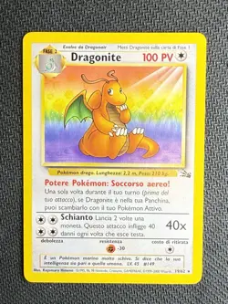 Dragonite Italian Fossil 19/62 LP Vintage WoTC Pokemon TCG - Image 1