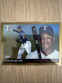 2025 Topps Chrome Platinum #489 Adrian Beltre Gold Refractor /50 - Image 1