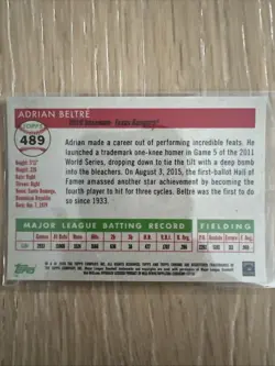 2025 Topps Chrome Platinum #489 Adrian Beltre Gold Refractor /50 - Image 2