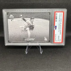 YOSHINOBU YAMAMOTO (RC) 2024 Topps Black & White #49 Dodgers PSA 10 GEM MINT - Image 1
