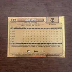 Pablo Lopez Golden Mirror 2026 Topps Series 2 #509 SP Minnesota Twins - Image 2