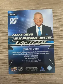 UD Credentials 24-25, SP, Auto, Randy Hahn, Arena Experience - Image 2