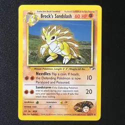 👊 Brock's Sandslash 23/132 – Gym Heroes Vintage WOTC Rare Pokemon Cards TCG LP - Image 1