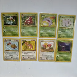 Pokemon TCG Bundle 8x Vintage Cards Various Sets MP-HP No Duplicates B7 - Image 1