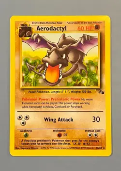 Vintage Pokemon Cards Bundle Fossil Set 1999 WOTC Aerodactyl Kabutops Lot LP - Image 2