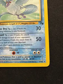 Articuno 17/62 Fossil Regular Non Holo Rare Vintage WOTC Pokemon TCG Cards 1999 - Image 5