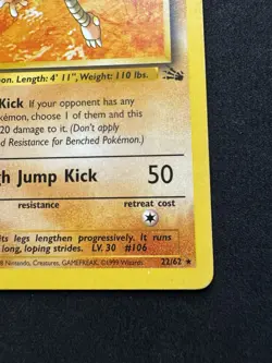 Hitmonlee 22/62 Fossil Regular Non Holo Vintage WOTC Pokemon TCG Cards 1999 - Image 5