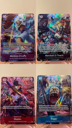 One Piece TCG ENG 2nd Anniversary Character Set-Luffy Shanks Buggy Teach - Image 1