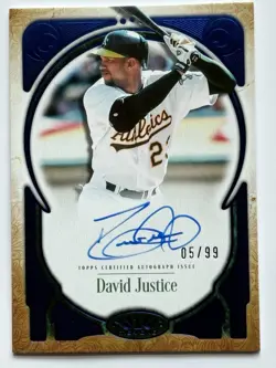 2026 Topps Tier One David Justice Prime Performers PPA-DJ SSP On Card Auto /99 - Image 1