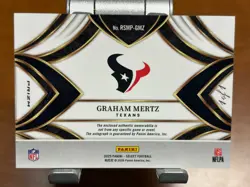 2025 Select Graham Mertz RPA Black Disco 1/1 One Of One Auto Patch Rookie RC - Image 2