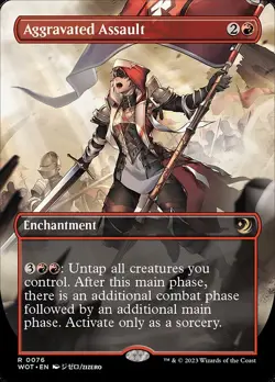 Aggravated Assault NM Borderless Wilds of Eldraine: Enchanting Tales MTG - Image 1