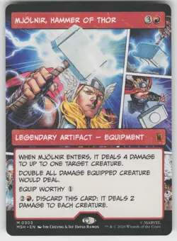 Mjolnir, Hammer of Thor (Borderless) (0303) 303 Marvel Super Heroes MTG NM - Image 1