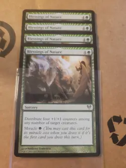4x Magic Gathering MTG Blessings of Nature 168 Avacyn Restored LP Playset x 4 - Image 1