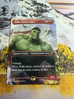 Mint/Near-Mint, English - 1 x MTG Hulk, Always Angry - Borderless Commander: Mar - Image 3