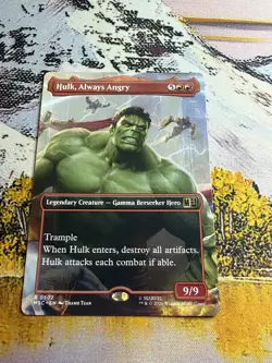 Mint/Near-Mint, English - 1 x MTG Hulk, Always Angry - Borderless Commander: Mar - Image 4