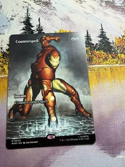 Counterspell 0052 Iron Man Borderless NM MTG Marvel Super Heroes Magic MAR - Image 2