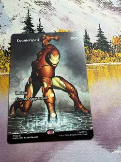 Counterspell 0052 Iron Man Borderless NM MTG Marvel Super Heroes Magic MAR - Image 3