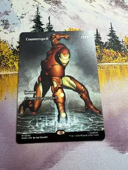 Counterspell 0052 Iron Man Borderless NM MTG Marvel Super Heroes Magic MAR - Image 4