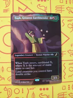 1x Toph, Greatest Earthbender, Borderless Art Foil, Avatar, Magic MTG NM - Image 1