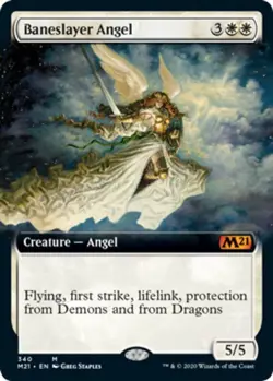 1x Baneslayer Angel - Extended Art MTG - Core Set 2021 - Light Play - Image 1