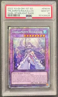 Konami Yu-Gi-Oh! Tearlaments Rulkallos DABL-EN039 Starlight 1st Ed PSA 10 - Image 1