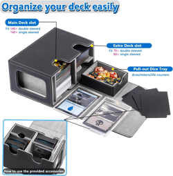 WELLMILLER MTG Deck Box for Commander with Dice Tray,Designed for MTG - Image 3
