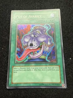Yugioh Pot of Avarice EEN-EN037 Unlimited Super Rare Holo - Image 1