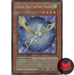 Yugioh Crystal Beast Sapphire Pegasus CT04-EN002 Secret Rare Limited Edition MP - Image 1