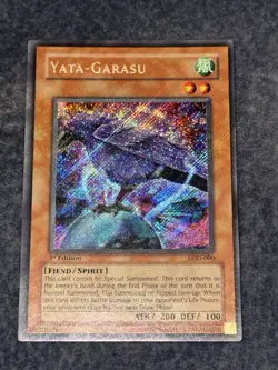 Yugioh Yata-Garasu Legacy of Darkness Secret Rare Holo 1st LOD-000 NM HOLO Bleed - Image 2