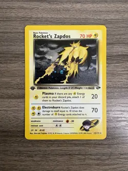 Pokemon Rocket's Zapdos 15/132 Gym Challenge 1st Edition Holo Rare NM - Image 1