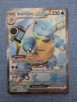 Blastoise EX 184/165 Pokemon TCG Scarlet Violet 151 Full Art Holo Rare - Image 1