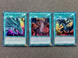 NM The Eye of Timaeus + Fang of Critias + Claw of Hermos DLCS Ultra Rare Yugioh! - Image 1