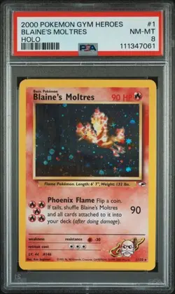 PSA 8 Blaine'S Moltres Holo #1 2000 Pokemon Gym Heroes 143400443 - Image 1