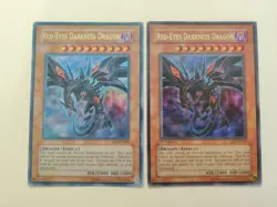 2x Red-Eyes Darkness Dragon SD1-EN001 Ultra Rare Unlimited/1st Ed LP/HP - Image 1