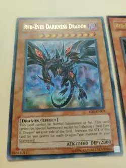 2x Red-Eyes Darkness Dragon SD1-EN001 Ultra Rare Unlimited/1st Ed LP/HP - Image 2