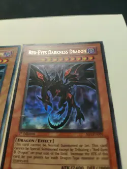 2x Red-Eyes Darkness Dragon SD1-EN001 Ultra Rare Unlimited/1st Ed LP/HP - Image 3
