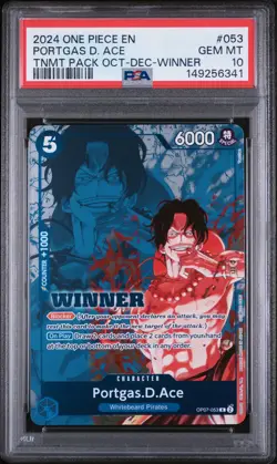 Portgas D. Ace 053 Oct-Dec Tournament Pack Winner One Piece PSA 10 - Image 1