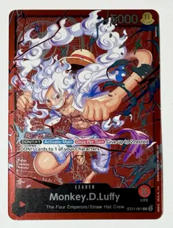 One Piece Learn Together Promo Monkey D. Luffy Red Foil Leader Card English - Image 1