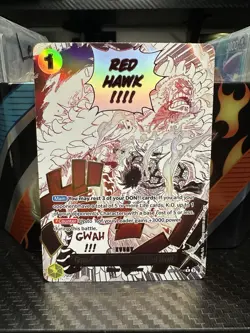 Gum-Gum Fire-Fist Pistol Red Hawk OP11-114 Alternate Art One Piece Card ENGLISH - Image 1