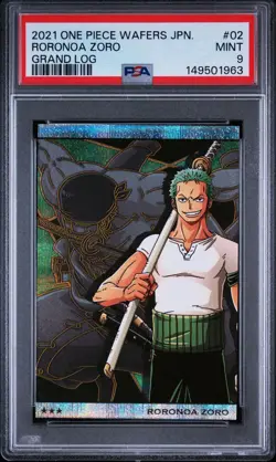 2021 One Piece Wafers Japan Zoro SR Grand Log No.10-02 PSA9 - Image 1