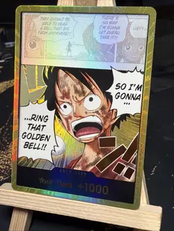 One Piece CCG Don!! Foil Card Luffy Ring That Golden Bell Gold - Image 3