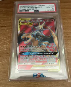Charizard & Braixen GX 212/236 Cosmic Eclipse PSA 10 GEM MINT - Image 1